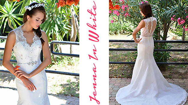 jenna in white bridal boutique